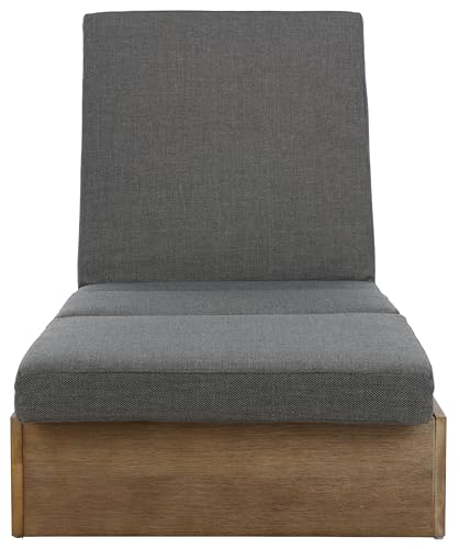 Safavieh Couture Outdoor Vincent Chaise Lounge Chair Natural/Dark Grey