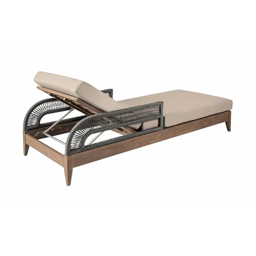Armen Living Orbit Modern Outdoor Patio Chaise Lounge Chair Taupe