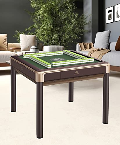 usamjtable Automatic Mahjong Table Dining Style Dark Brown