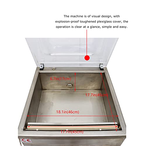 LGXEnzhuo Single Chamber Vacuum Packaging Machine DZ450 110V 900W 17.7 Inch Sealer