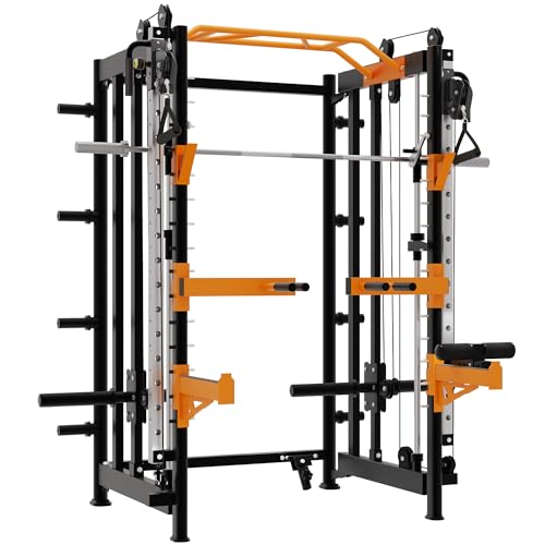 Fitvids Power Rack Home Gym with Pulley System Black