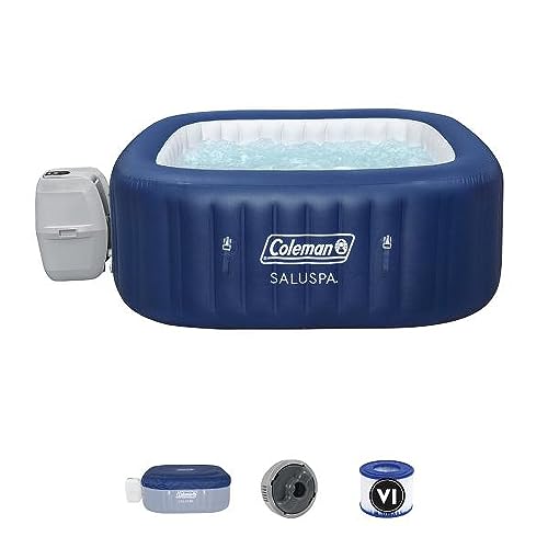 Bestway SaluSpa Waterfall Accessory & Coleman Atlantis AirJet Hot Tub Blue