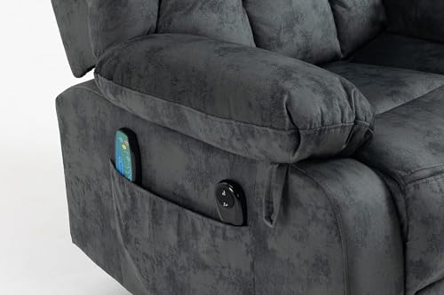 FANYE Electric Power Lift Chair with Massage and Heat, Dark Blue