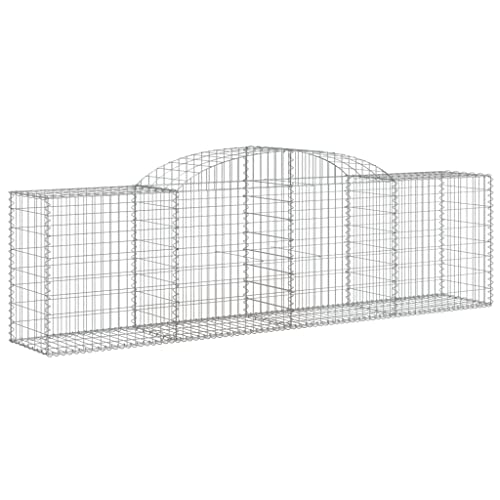 Arched Gabion Baskets 5 pcs Galvanized Iron for Outdoor Plants White Black