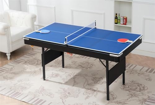 Voohek 5.5FT 3-in-1 Portable Game Table Combo Black/Blue/Green
