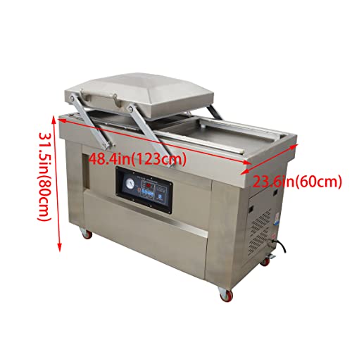 INTSUPERMAI Two Chamber Vacuum Sealer Stainless Steel Food Packaging Machine 21.8inch