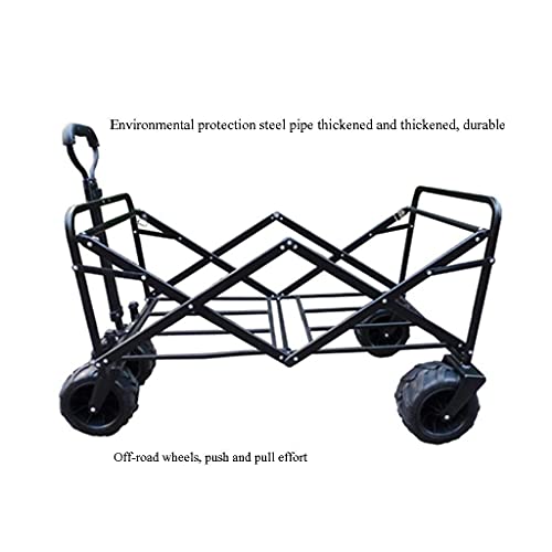 5sssallefaa Heavy Duty 4-Wheel Pull Along Beach Wagon Foldable Garden Cart