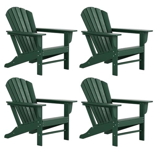 Afuera Living Portside Classic Outdoor Adirondack Chair Set of 4 Green