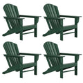 Afuera Living Portside Classic Outdoor Adirondack Chair Set of 4 Green