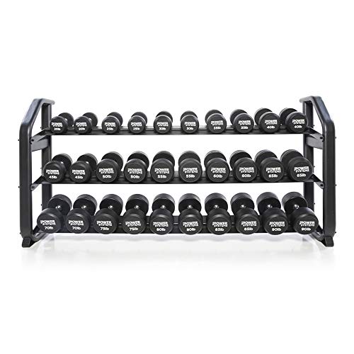 Power Systems Denali ProStyle Dumbbell Rack with Built-in Saddles - Reinforced Steel - Black Powder Coated