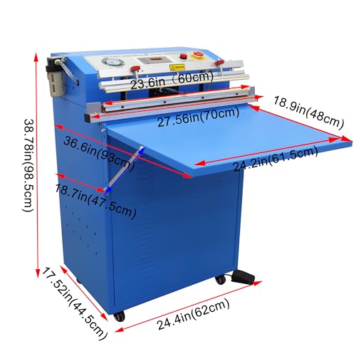 HQHAOTWU Commercial Vacuum Sealer Outside Pumping 23.6inch Blue