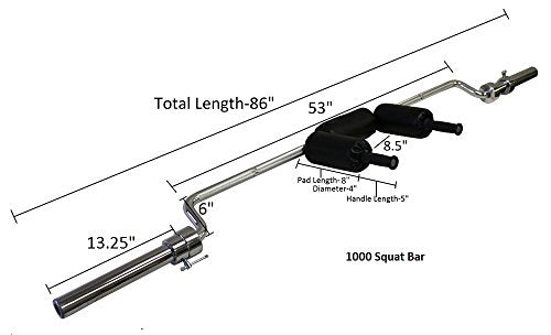 Ader Sporting Goods Safety Squat Olympic Bar Chrome