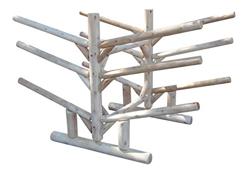 Log Kayak Rack 2 Canoe + 2 Kayak + 2 SUPS Rack Unfinished