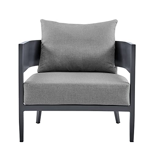Armen Living Argiope 4 Piece Outdoor Conversation Set Dark Gray