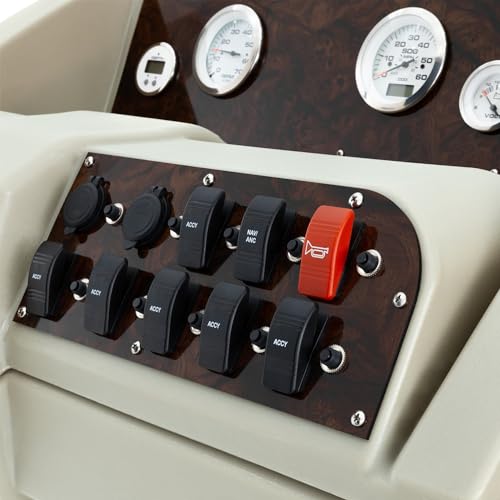 DeckMate Luxury Console with Premium Gauge and Switch Package Burlwood Gray/Blue/Charcoal