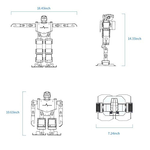 LewanSoul 16DOF Biped Humanoid Robot Kit with APP and MP3 Module