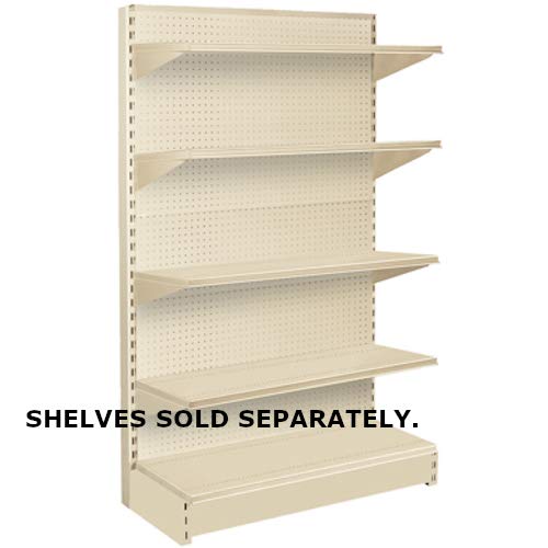 Generic Single Sided Gondola Unit with Pegboard Back Sahara Beige 84H