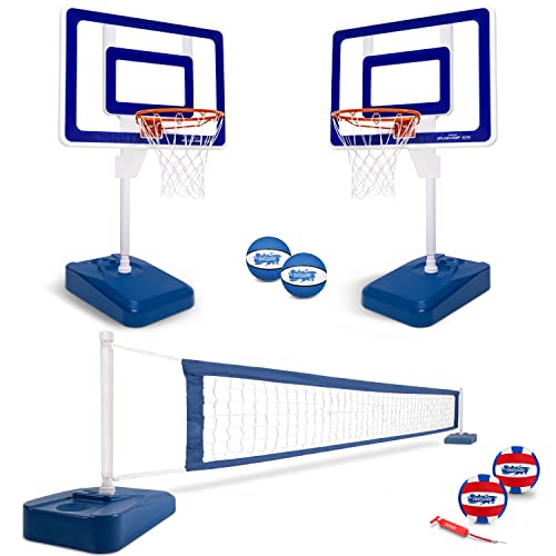 GoSports Splash Hoop ELITE 2-in-1 Pool Basketball & Volleyball Game Set