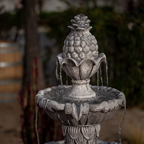 XBrand 3-Tier Outdoor Freestanding Bird Bath Fountain with Pump Gray