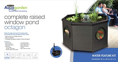 Aquagarden Complete Raised Window Pond Kit - Octagon Mocha
