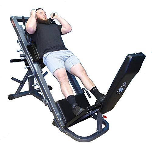 TDS 4-Way Hip Sled Leg Press HACK Squat Calf Raise DLX Pads Grey & Black