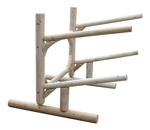 Log Kayak Rack Freestanding 2-Place Storage System Unfinished