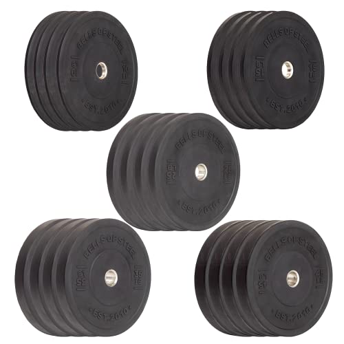 Bells of Steel Bumper Plates Black - 520 lb Olympic Weight Set - New Version