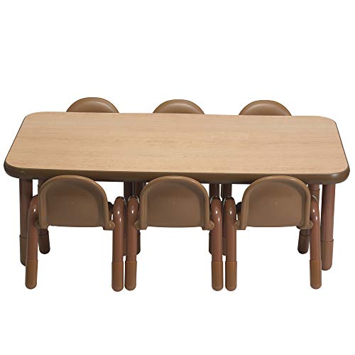 Angeles Baseline Preschool Rectangular Table & Chair Set Natural Wood