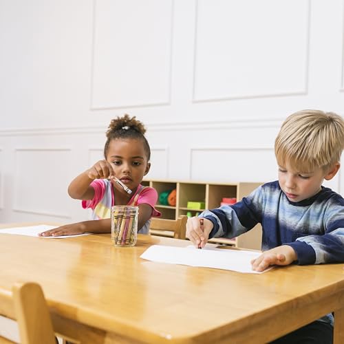 ECR4Kids Rectangular Hardwood Table & Chairs Set Honey