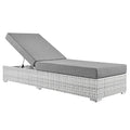 Modway Convene Wicker Rattan Outdoor Patio Chaise Lounge Chair Light Gray