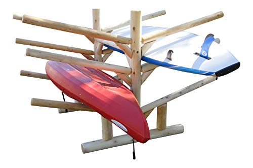 Log Kayak Rack 2 Canoe 2 Kayak 2 SUPS Rack Canyon Brown