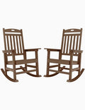 YEFU Outdoor Rocking Chair Set of 2 Heavy Duty Teak