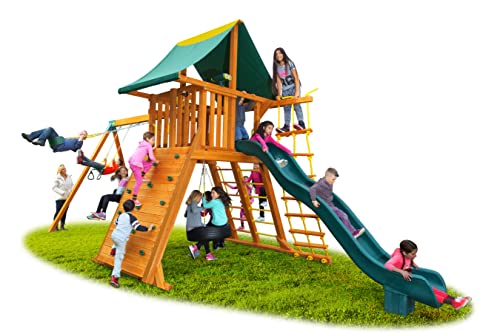 Best in Backyards Extreme Swing Set Jungle Gym Green & Yellow Components
