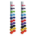 CanDo Vinyl Coated Dumbbells 5 Pairs, 2 Each 1lb through 10lb with Wall Storage Rack - Multicolor