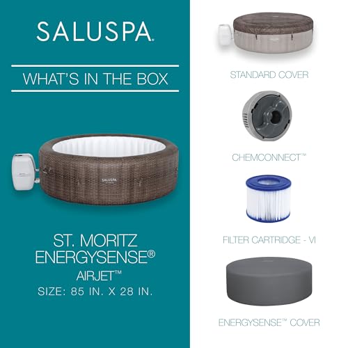 Bestway SaluSpa St Moritz AirJet Inflatable Hot Tub 5-7 Person Outdoor Spa