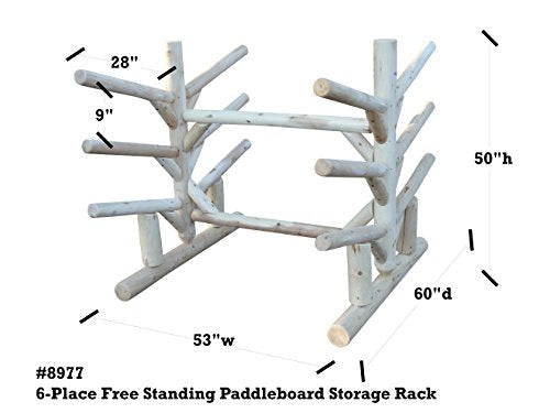 Log Kayak Rack 6 Place Paddle Board Storage Rack Unfinished