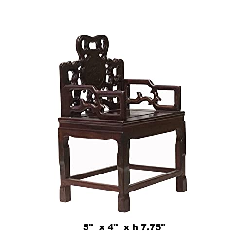 orientliving Chinese Rosewood Handmade Miniature Armchair Display Decor Art AWS1915 Brown