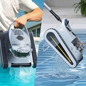 Miuedo Seauto Cordless Robotic Pool Cleaner Grey Black