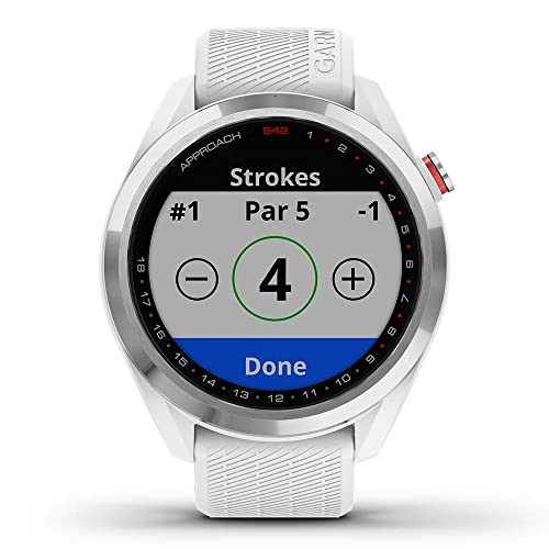 PlayBetter Garmin Approach S42 Golf GPS Watch Silver/White