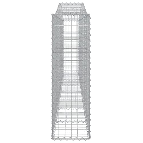 Arched Gabion Baskets 2 pcs 157.5"x11.8"x39.4"/47.2" Galvanized Iron White Black Other