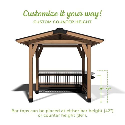 Backyard Discovery Granada 10' x 9' Cedar Wood BBQ Grill Gazebo Pavilion Light Brown