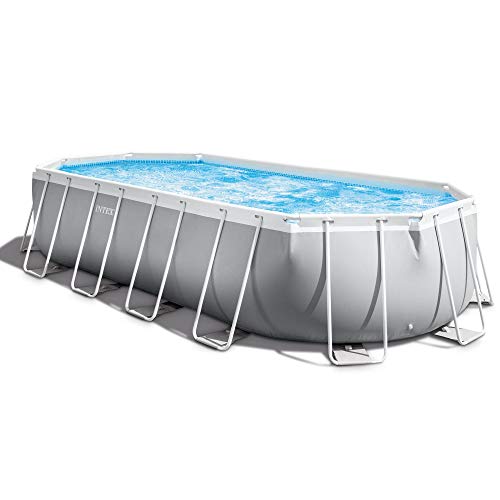 Intex Prism Frame Oval Swimming Pool Set Gray