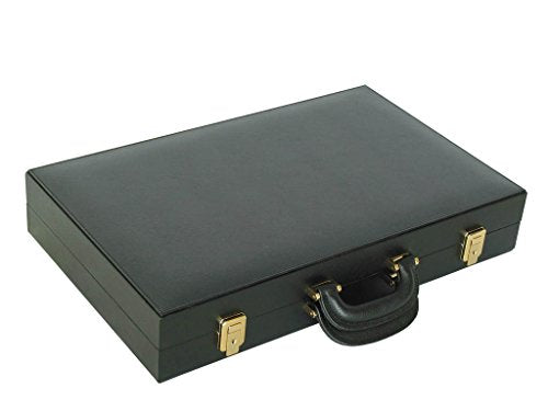 Zaza & Sacci Leather Backgammon Set 20" Black Case