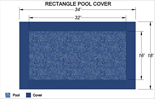 Loop-Loc Swimming Pool Cover Safety Pool Cover for Pool Size 16 x 32 Rectangle Super Dense II Mesh Blue