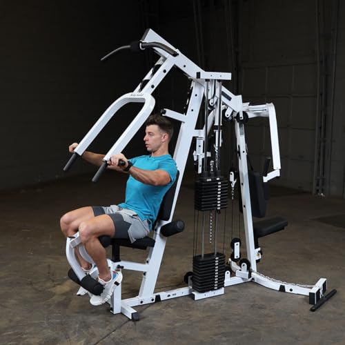 Body-Solid Multi-Station Home Gym 210lbs Red Stack Black Leg Press