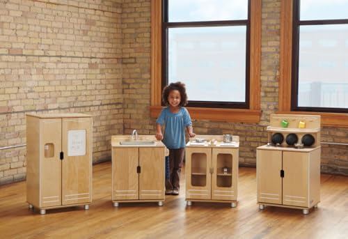 Jonti-Craft TrueModern Play Kitchen 4 Piece Set Brown