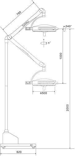 Shogoody 108W LED Shadowless Exam Light Lamp Floor Stand KD-2036L-3 White