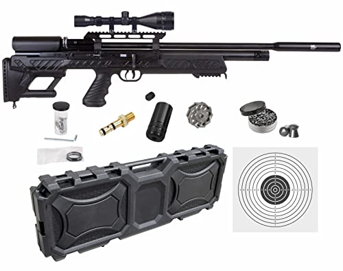 Wearable4U Hatsan BullBoss QE .177 Cal Air Rifle Bundle with Scope, Targets, Pellets & Hard Case