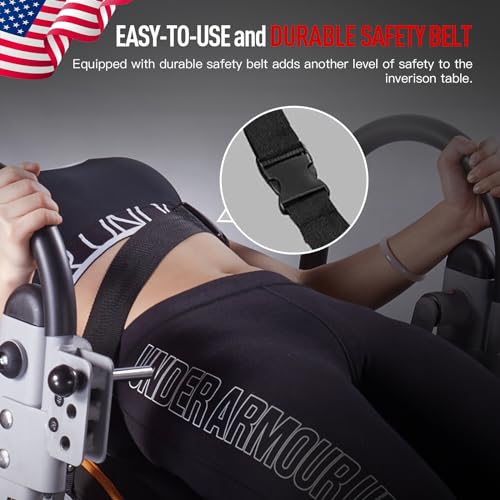 HARISON Heavy Duty Inversion Table for Back Pain Relief 350 LBS Capacity with 3D Memory Foam Black+Red
