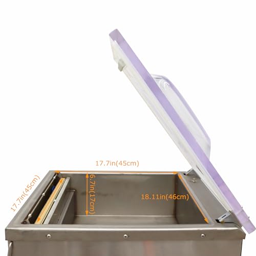 WYDDDARY Heavy Duty Single Chamber Vacuum Sealer 110V Stainless Steel 900W 17.7inch Sealing Length